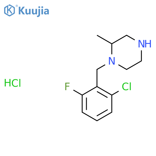 1-(2-Chloro-6-fluoro-benzyl)-2-methyl-piperazine hydrochloride structure