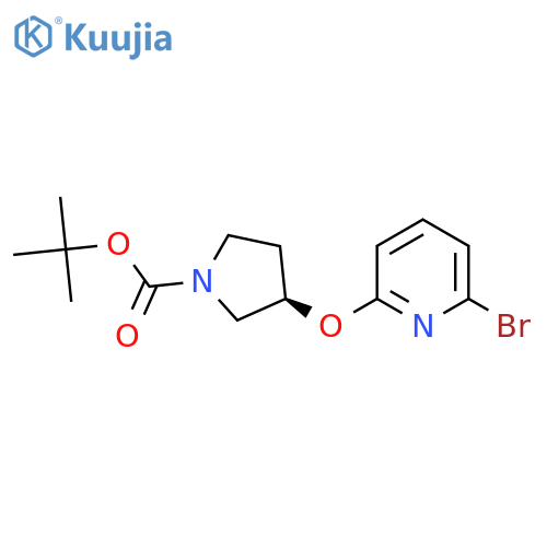 (R)-3-(6-Bromo-pyridin-2-yloxy)-pyrrolidine-1-carboxylic acid tert-butyl ester structure