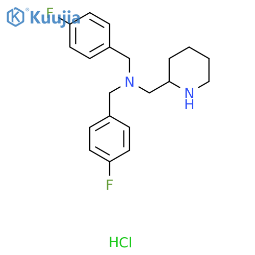 Bis-(4-fluoro-benzyl)-piperidin-2-ylmethyl-amine hydrochloride structure