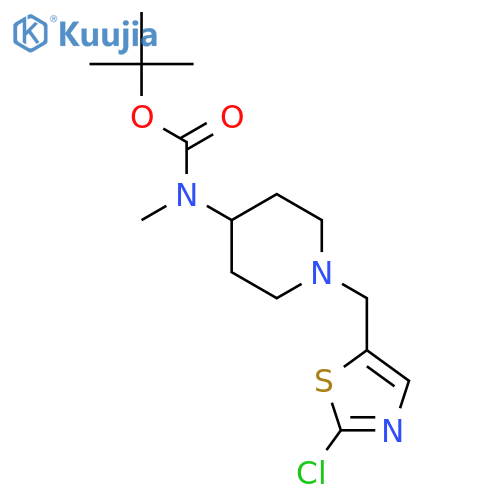 [1-(2-Chloro-thiazol-5-ylmethyl)-piperidin-4-yl]-methyl-carbamic acid tert-butyl ester structure