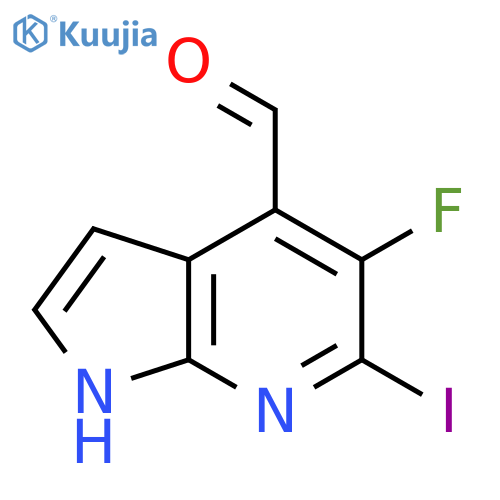 5-Fluoro-6-iodo-1h-pyrrolo2,3-bpyridine-4-carbaldehyde structure