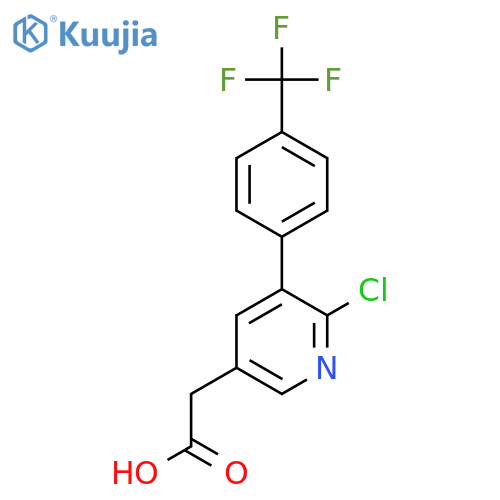 2-Chloro-3-(4-(trifluoromethyl)phenyl)pyridine-5-acetic acid structure