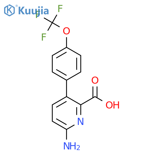 6-Amino-3-(4-trifluoromethoxyphenyl)picolinic acid structure