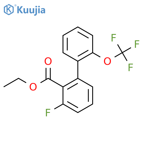 Ethyl 3-fluoro-2'-(trifluoromethoxy)biphenyl-2-carboxylate structure