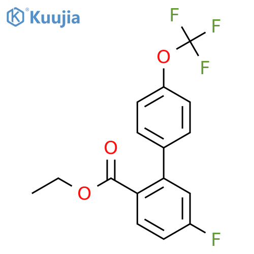 Ethyl 5-fluoro-4'-(trifluoromethoxy)biphenyl-2-carboxylate structure