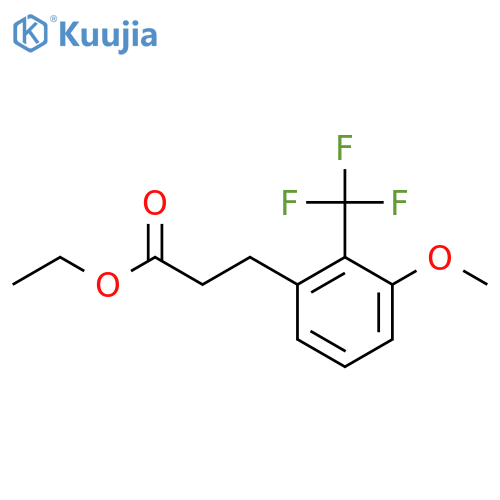 Ethyl 3-(3'-methoxy-2'-(trifluoromethyl)phenyl)propionate structure