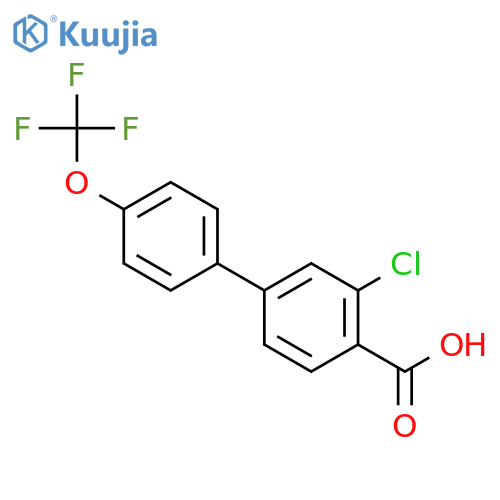 2-Chloro-4-(4-trifluoromethoxyphenyl)benzoic acid structure
