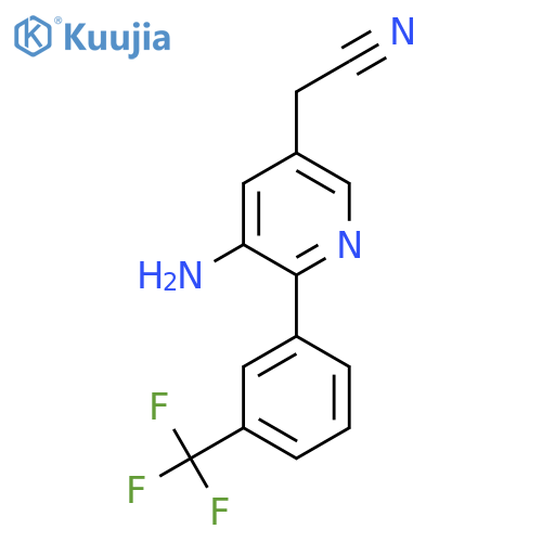 3-Amino-2-(3-(trifluoromethyl)phenyl)pyridine-5-acetonitrile structure