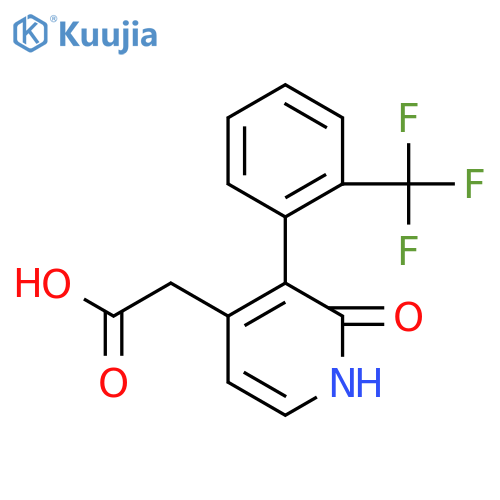 2-Hydroxy-3-(2-(trifluoromethyl)phenyl)pyridine-4-acetic acid structure