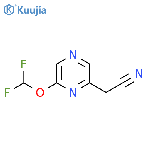 2-(Difluoromethoxy)pyrazine-6-acetonitrile structure