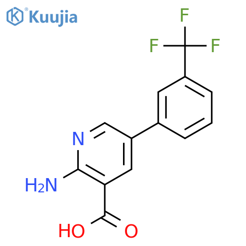 2-Amino-5-(3-(trifluoromethyl)phenyl)nicotinic acid structure