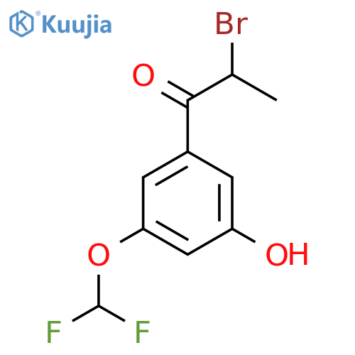 2-Bromo-3'-hydroxy-5'-(difluoromethoxy)propiophenone structure