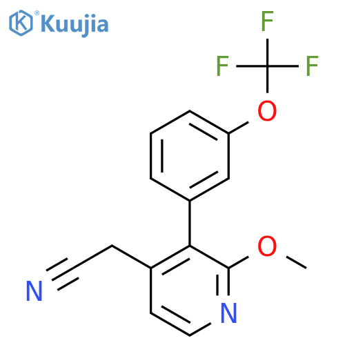 2-Methoxy-3-(3-(trifluoromethoxy)phenyl)pyridine-4-acetonitrile structure