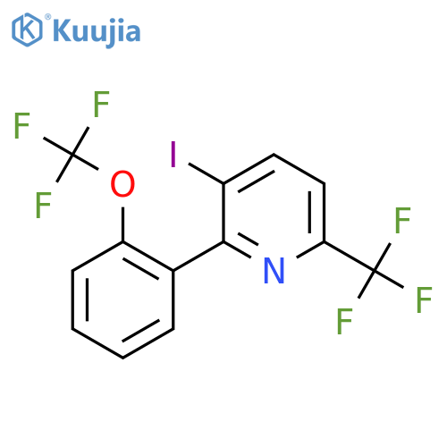 3-Iodo-2-(2-(trifluoromethoxy)phenyl)-6-(trifluoromethyl)pyridine structure