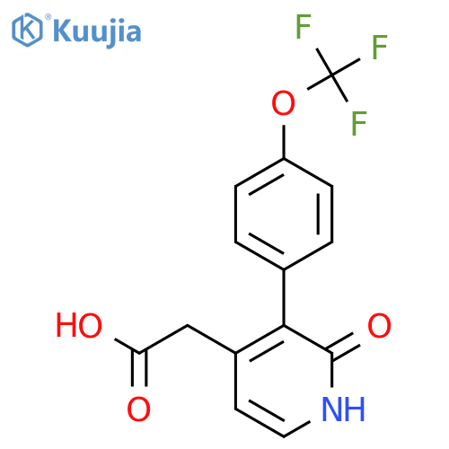 2-Hydroxy-3-(4-(trifluoromethoxy)phenyl)pyridine-4-acetic acid structure