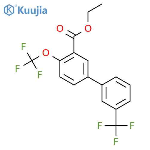 4-(Trifluoromethoxy)-3'-(trifluoromethyl)biphenyl-3-carboxylic acid ethyl ester structure
