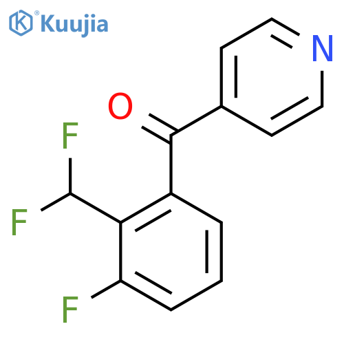 4-(3-Fluoro-2-(difluoromethyl)benzoyl)pyridine structure
