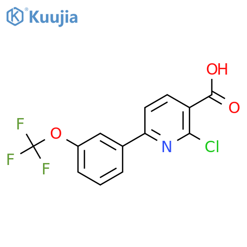 2-Chloro-6-(3-(trifluoromethoxy)phenyl)nicotinic acid structure