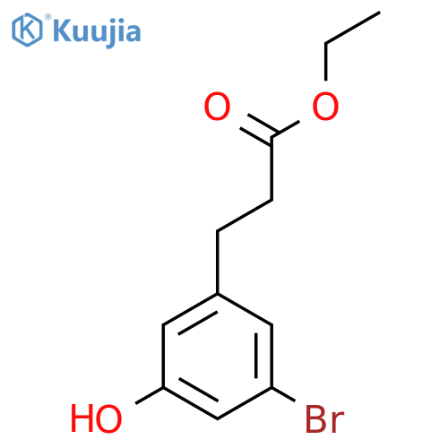 Ethyl 3-(3'-bromo-5'-hydroxyphenyl)propionate structure