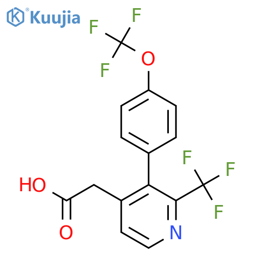 3-(4-(Trifluoromethoxy)phenyl)-2-(trifluoromethyl)pyridine-4-acetic acid structure