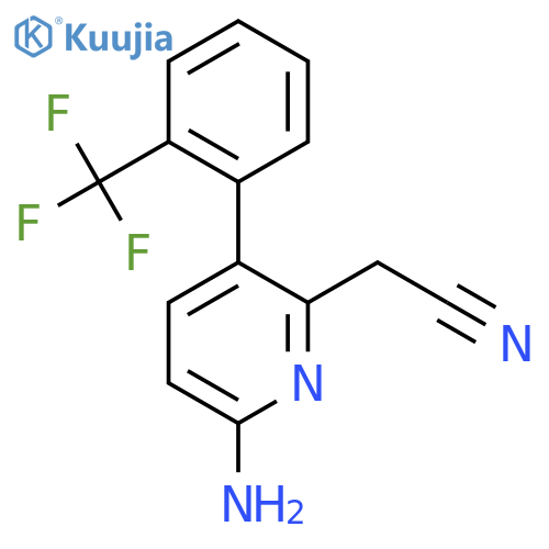 6-Amino-3-(2-(trifluoromethyl)phenyl)pyridine-2-acetonitrile structure