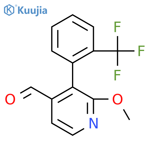 2-Methoxy-3-(2-(trifluoromethyl)phenyl)isonicotinaldehyde structure
