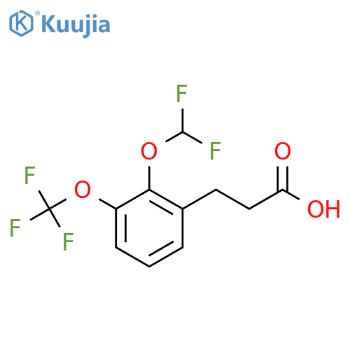 3-(2'-(Difluoromethoxy)-3'-(trifluoromethoxy)phenyl)propionic acid structure