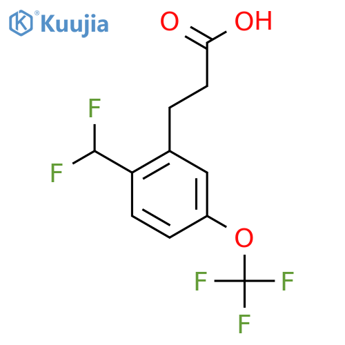 3-(2'-(Difluoromethyl)-5'-(trifluoromethoxy)phenyl)propionic acid structure