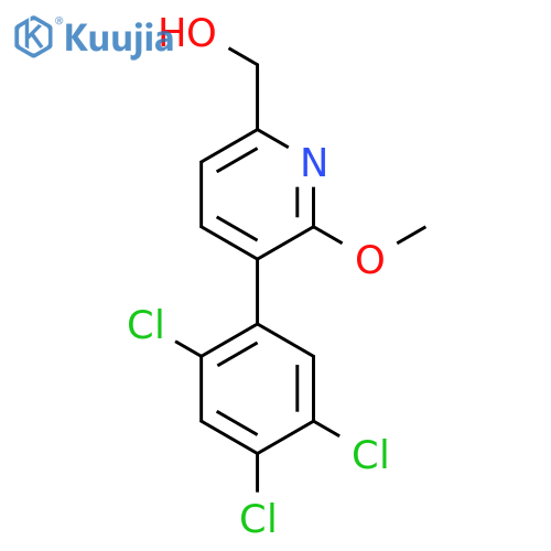 2-Methoxy-3-(2,4,5-trichlorophenyl)pyridine-6-methanol structure