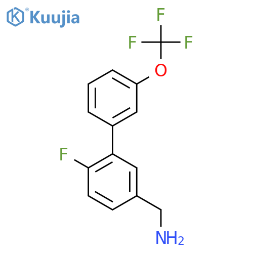C-(6-Fluoro-3'-(trifluoromethoxy)biphenyl-3-yl)-methylamine structure