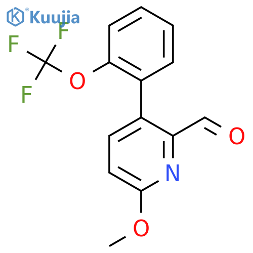 6-Methoxy-3-(2-(trifluoromethoxy)phenyl)picolinaldehyde structure