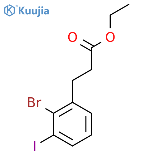 Ethyl 3-(2'-bromo-3'-iodophenyl)propionate structure