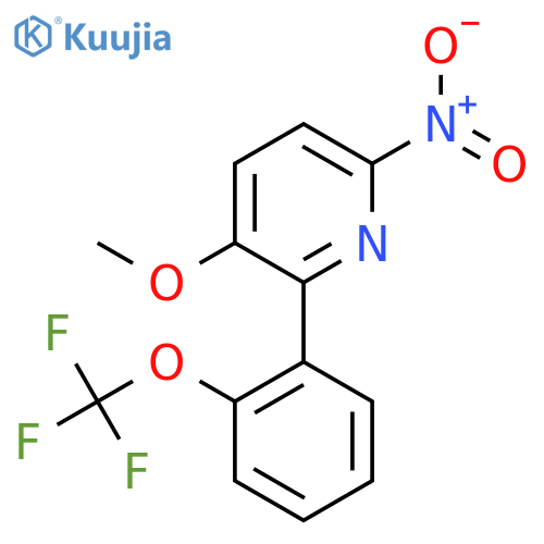 3-Methoxy-6-nitro-2-(2-(trifluoromethoxy)phenyl)pyridine structure
