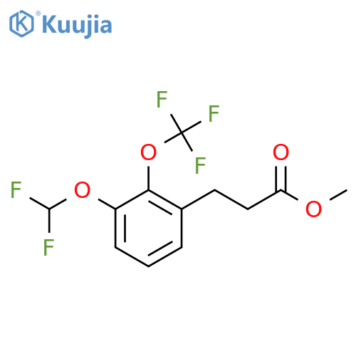 Methyl 3-(3'-(difluoromethoxy)-2'-(trifluoromethoxy)phenyl)propionate structure
