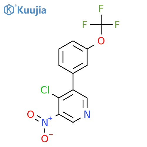 4-Chloro-3-nitro-5-(3-(trifluoromethoxy)phenyl)pyridine structure