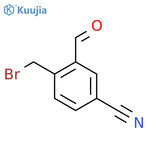 2-(Bromomethyl)-5-cyanobenzaldehyde structure