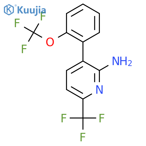 2-Amino-3-(2-(trifluoromethoxy)phenyl)-6-(trifluoromethyl)pyridine structure