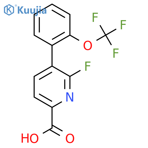 6-Fluoro-5-(2-(trifluoromethoxy)phenyl)picolinic acid structure