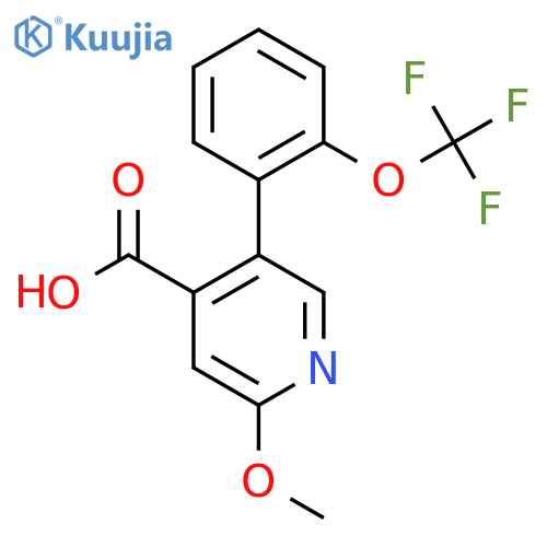 2-Methoxy-5-(2-(trifluoromethoxy)phenyl)isonicotinic acid structure