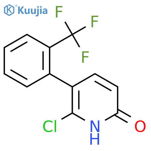 2-Chloro-6-hydroxy-3-(2-(trifluoromethyl)phenyl)pyridine structure