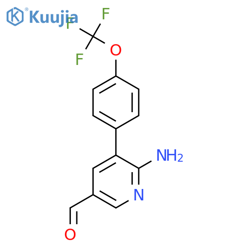 6-Amino-5-(4-(trifluoromethoxy)phenyl)nicotinaldehyde structure