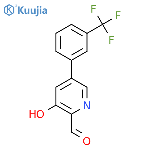 3-Hydroxy-5-(3-(trifluoromethyl)phenyl)picolinaldehyde structure
