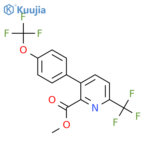 Methyl 3-(4-(trifluoromethoxy)phenyl)-6-(trifluoromethyl)picolinate structure