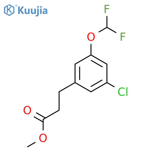 Methyl 3-(3'-chloro-5'-(difluoromethoxy)phenyl)propionate structure