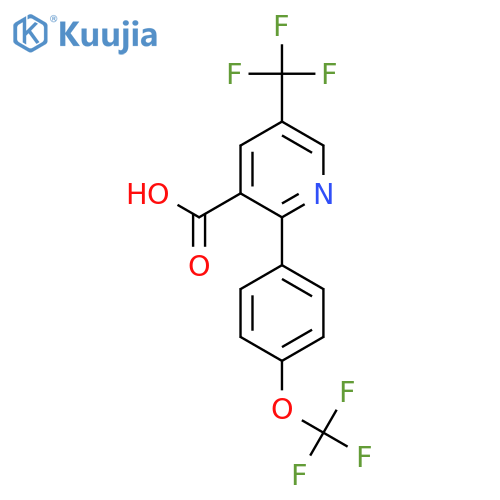 2-(4-(Trifluoromethoxy)phenyl)-5-(trifluoromethyl)nicotinic acid structure