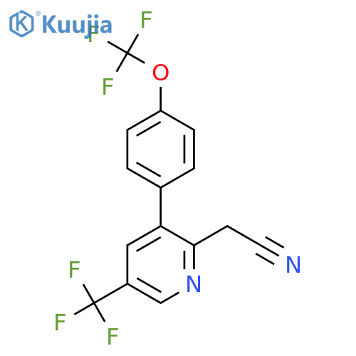 3-(4-(Trifluoromethoxy)phenyl)-5-(trifluoromethyl)pyridine-2-acetonitrile structure