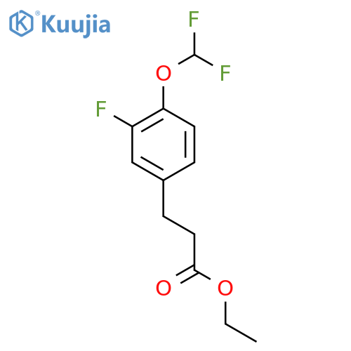 Ethyl 3-(4'-(difluoromethoxy)-3'-fluorophenyl)propionate structure