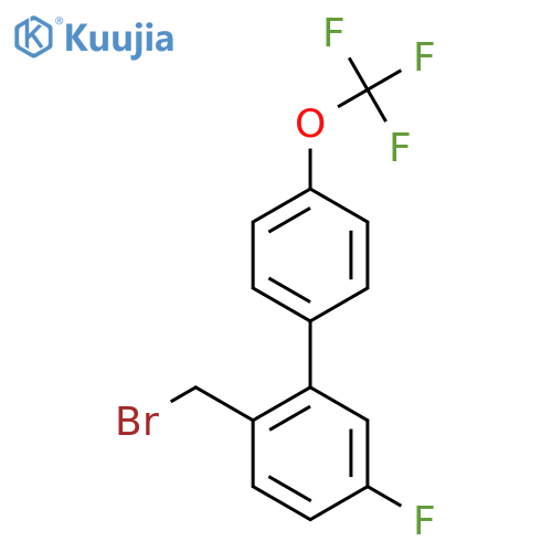 2-Bromomethyl-5-fluoro-4'-(trifluoromethoxy)biphenyl structure