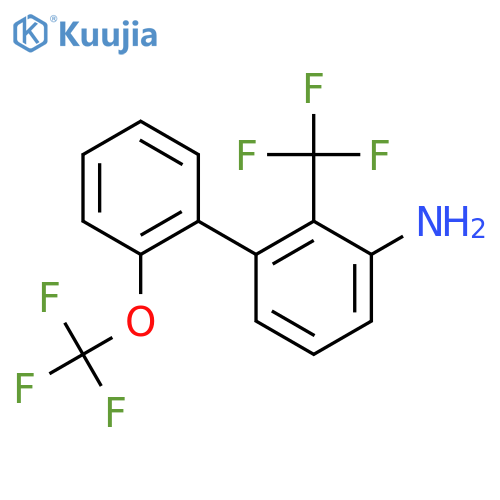 3-Amino-2'-(trifluoromethoxy)-2-(trifluoromethyl)biphenyl structure