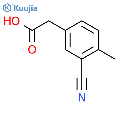 2-(3-Cyano-4-methylphenyl)acetic acid structure